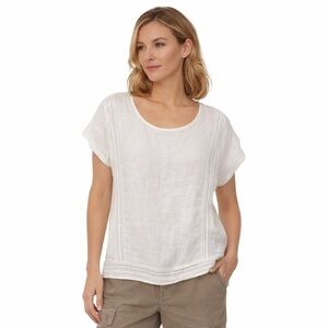 Alessia Pacini 100% Linen Top Tunic, White, Lagenlook, Boho, Resort, Beach, L